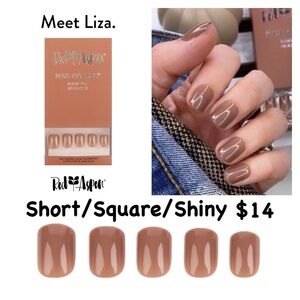 Red Aspen Nail Dashes - Chic Brown Press-On Nails